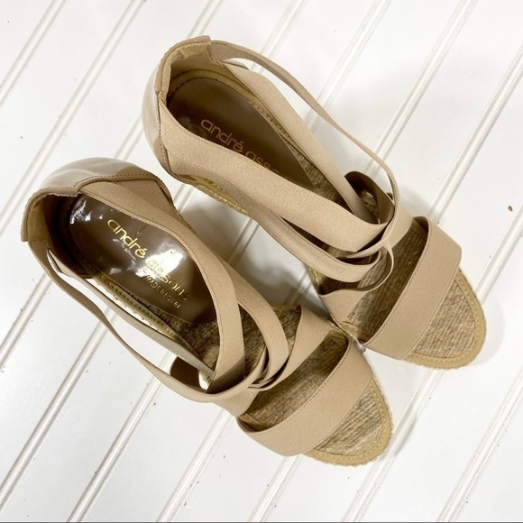 Andre Assous Tan Wedge Sandals - Picture 5 of 11